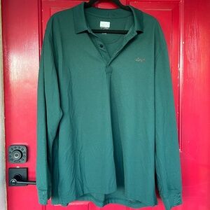 Greg Norman Large Green Polo Golf Shirt Long Sleeve XL